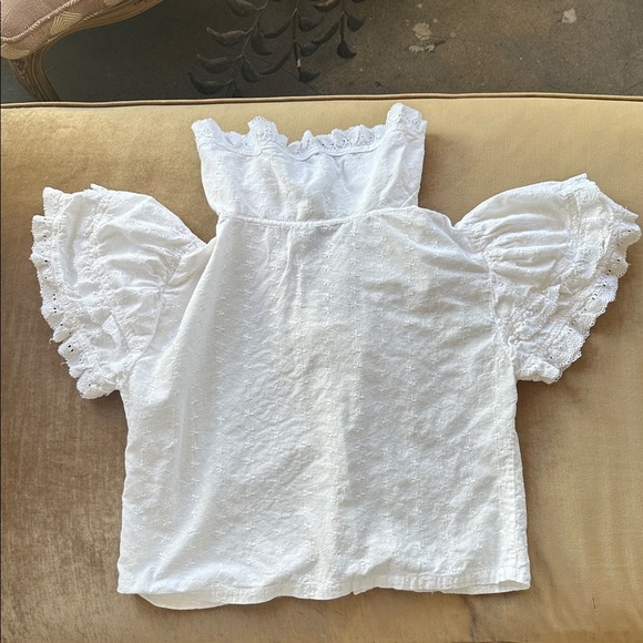 Vintage Ivory Ruffled Blouse - Picture 4 of 9